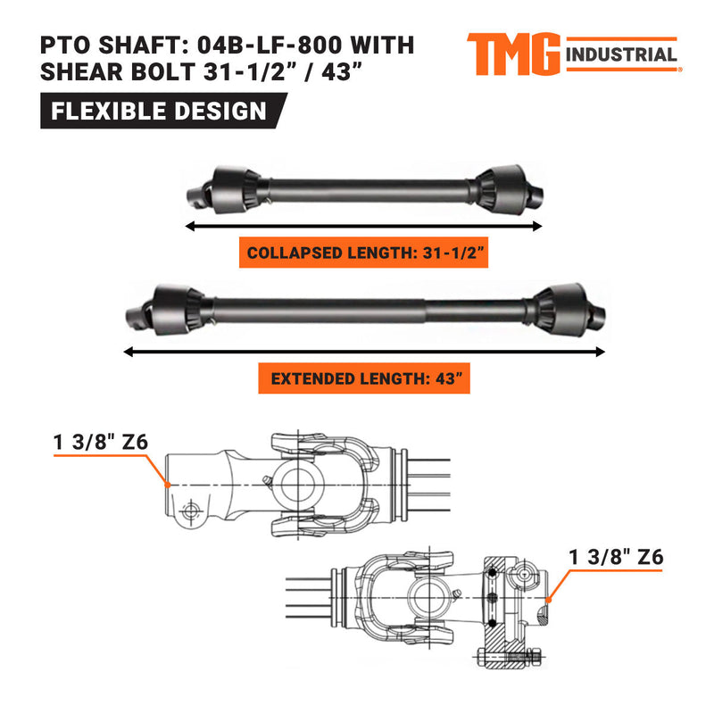 TMG Industrial 60” Flail Mower, 3-Point Hitch, 30-60 HP Tractor, PTO Drive Shaft, TMG-TFM60