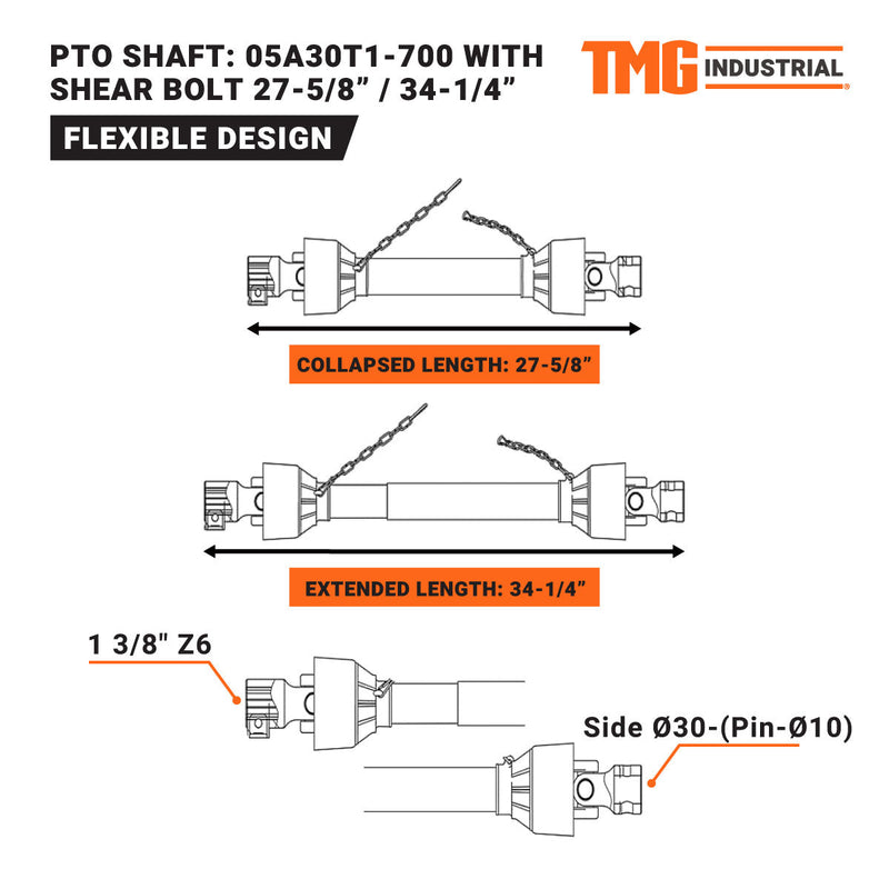 TMG Industrial 5 Cu-Ft 3-Point Hitch Cement Mixer, PTO Shaft Included, Category 1 & 2 Hookup, TMG-TCM5