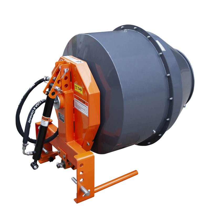 TMG Industrial 5 Cu-Ft 3-Point Hitch Cement Mixer, PTO Shaft Included, Category 1 & 2 Hookup, TMG-TCM5