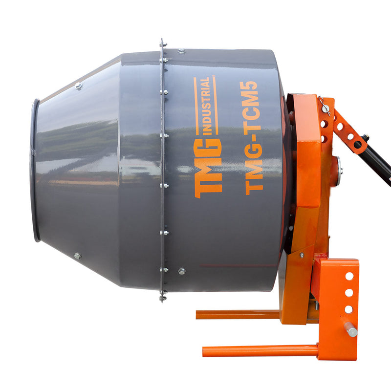 TMG Industrial 5 Cu-Ft 3-Point Hitch Cement Mixer, PTO Shaft Included, Category 1 & 2 Hookup, TMG-TCM5