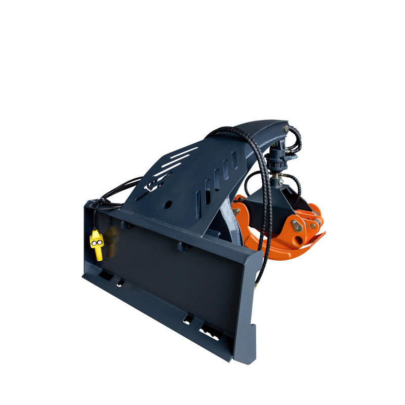 TMG Industrial 50" Skid Steer Rotary Log Grapple, 360° Rotation, 12V Solenoid Control Valve, 4500 LB Capacity, TMG-SLG49