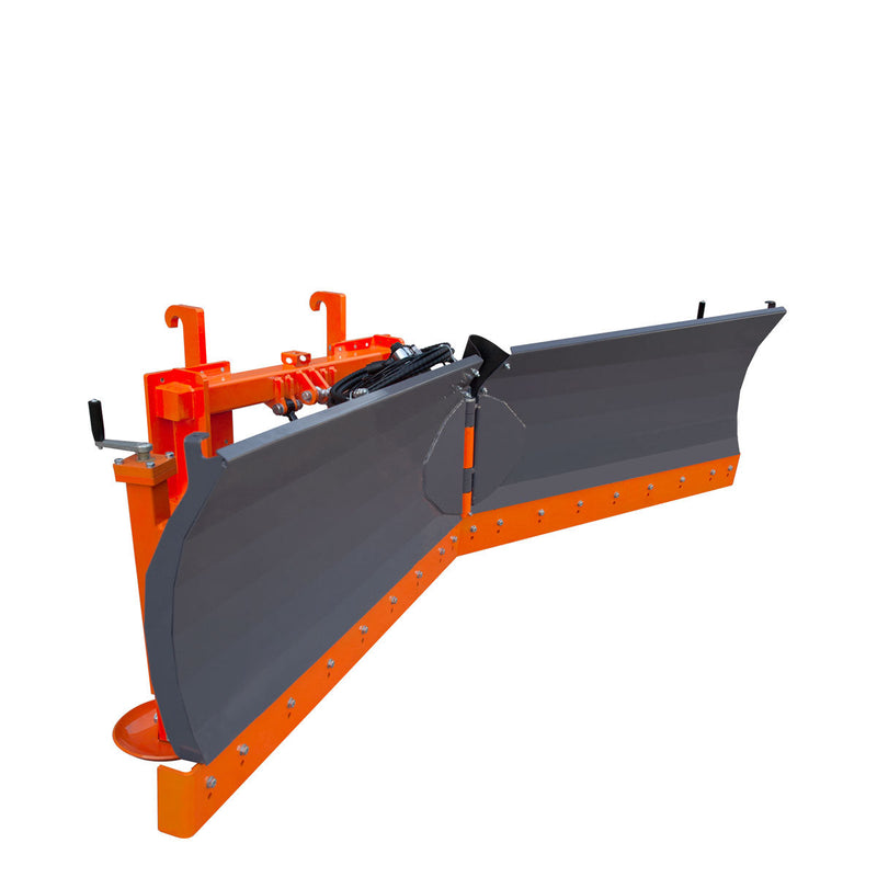 TMG Industrial 10’ U/V Angle Blade Snowplow, Metal Edges, 6 Positions, Accumulator & Solenoid Valve, Quick-Change Lugging, 40-90 HP Tractors, TMG-SP10X